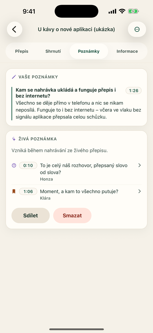 Vocatim: Živá poznámka