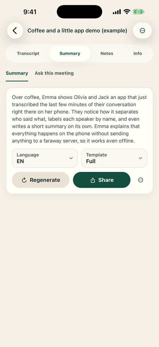 Vocatim: AI summary