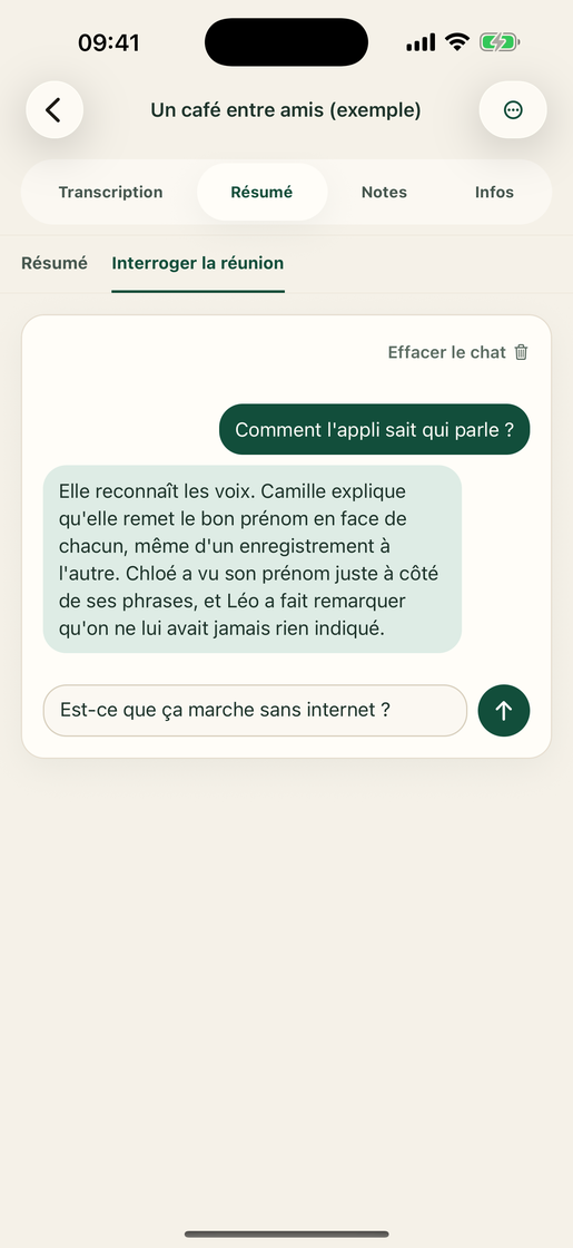 Vocatim: Discuter avec l’enregistrement