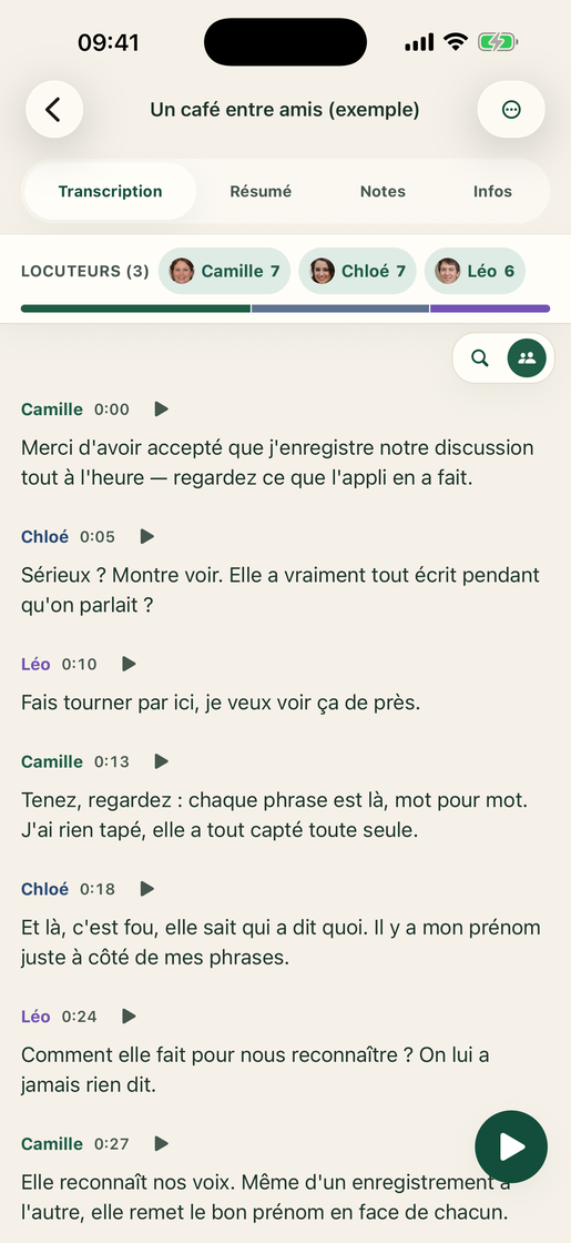 Vocatim: Transcription avec intervenants