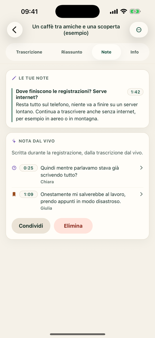 Vocatim: Nota dal vivo