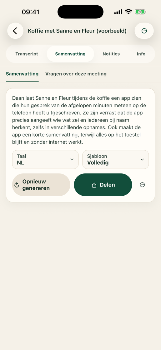Vocatim: AI-samenvatting