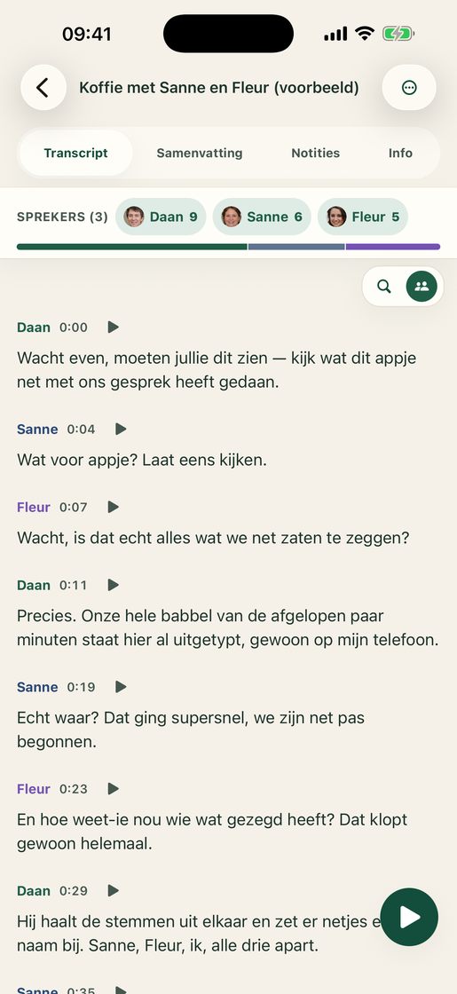 Vocatim: Transcriptie met sprekers