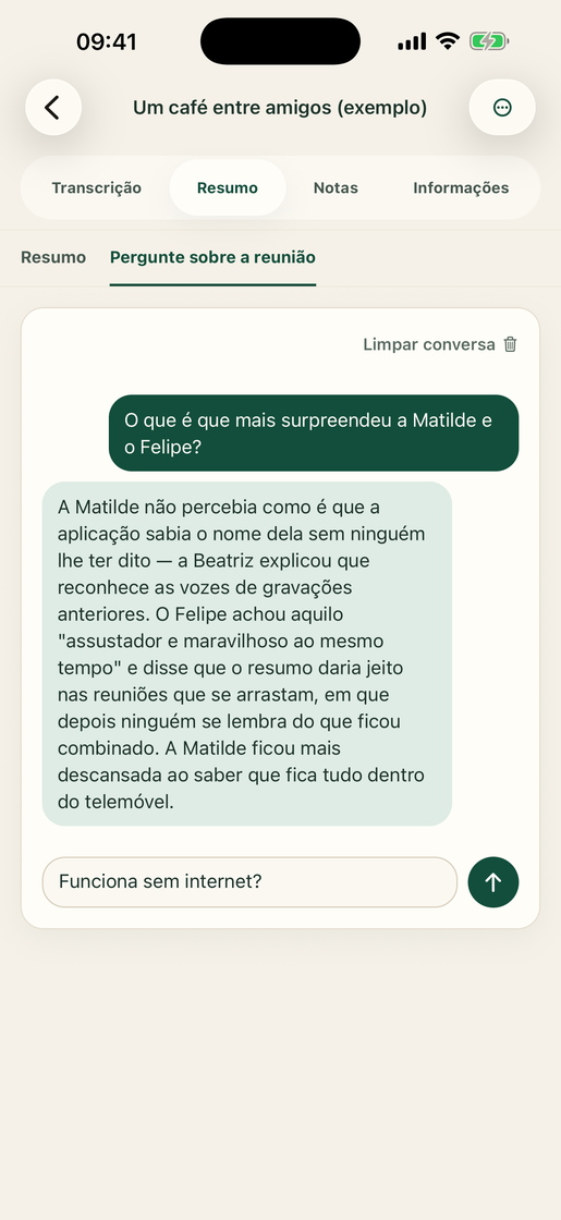Vocatim: Conversa com a gravação