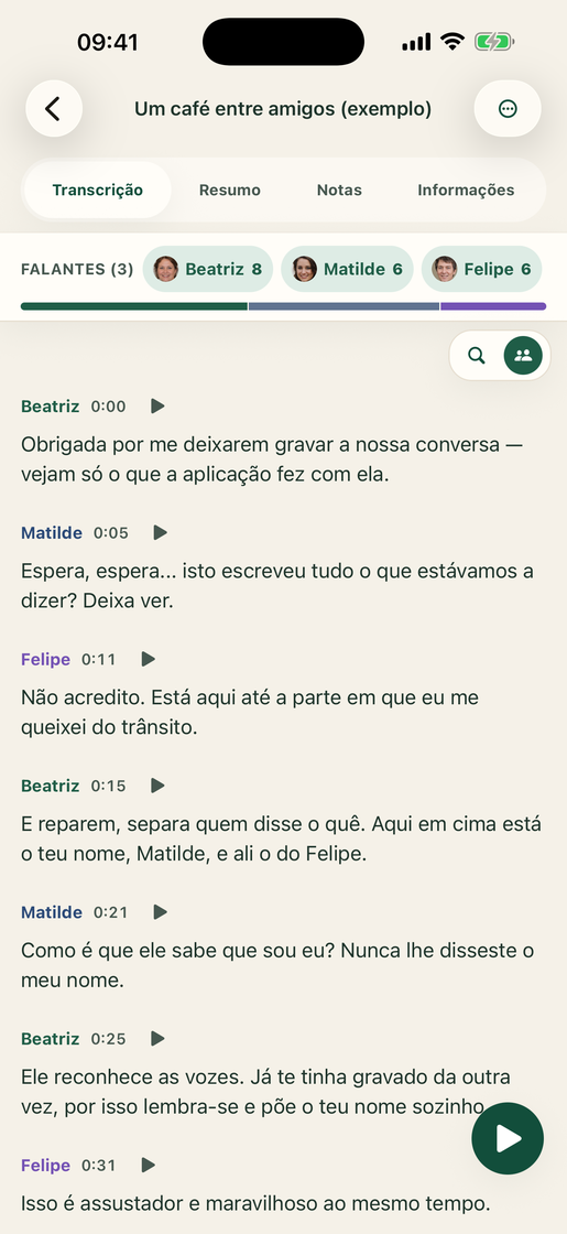 Vocatim: Transcrição com interlocutores