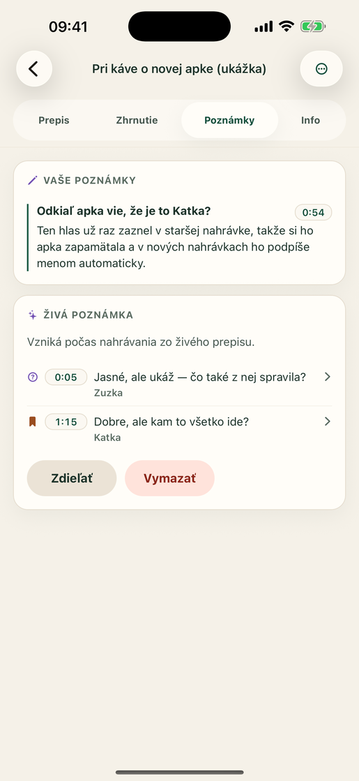 Vocatim: Živá poznámka