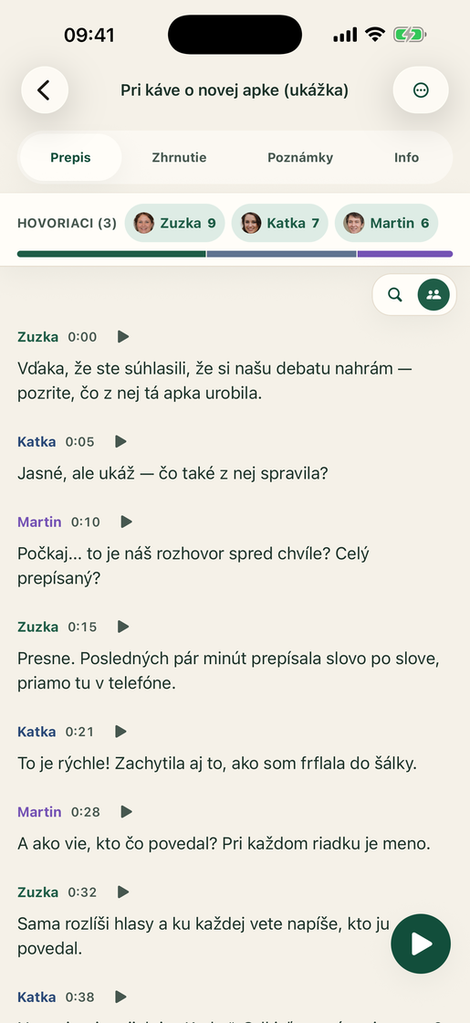 Vocatim: Prepis s hovoriacimi