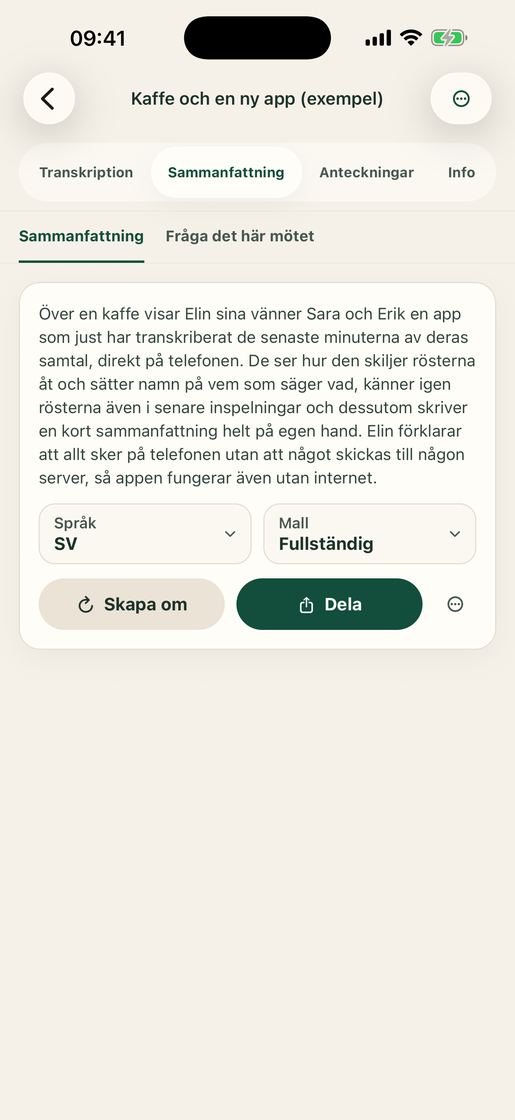 Vocatim: AI-sammanfattning