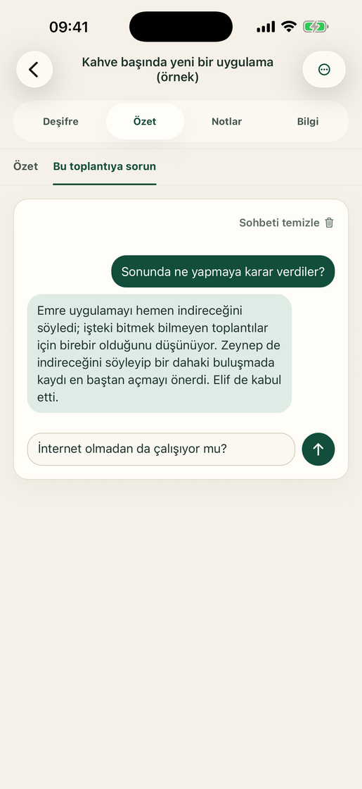 Vocatim: Kayıtla sohbet