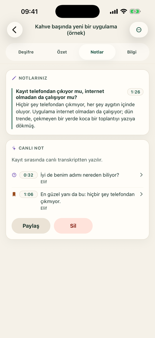 Vocatim: Canlı not